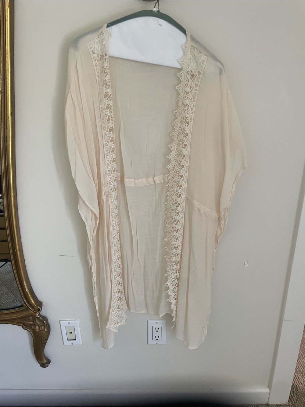 Melrose and Market Sheer Cream Kimono Swim Cover Up